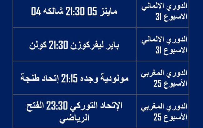 مباريات كرة القدم يوم الجمعة 2023/5/5