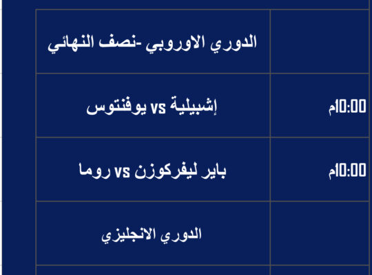 جدول مباريات اليوم تاريخ 18/5/2023