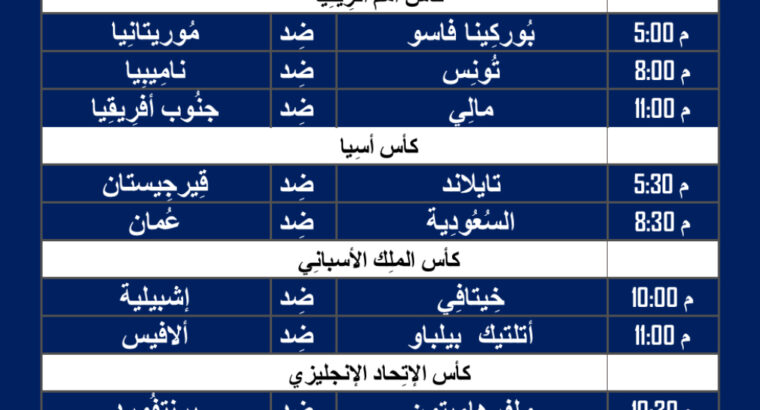 أهم مباريات كرة القدم ليوم الثلاثاء 16/1/2024 ⚽️ 🕰️