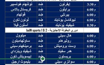 جدول مباريات كرة القدم ليوم السبت 3/2/2024 ⚽️ 🕰️