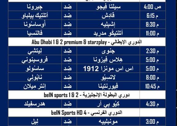 أهم مباريات كرة القدم ليوم الأحد 28/1/2024 ⚽️ 🕰️