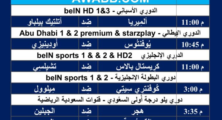 جدول مباريات كرة القدم ليوم الإثنين 12/2/2024 ⚽️ 🕰️