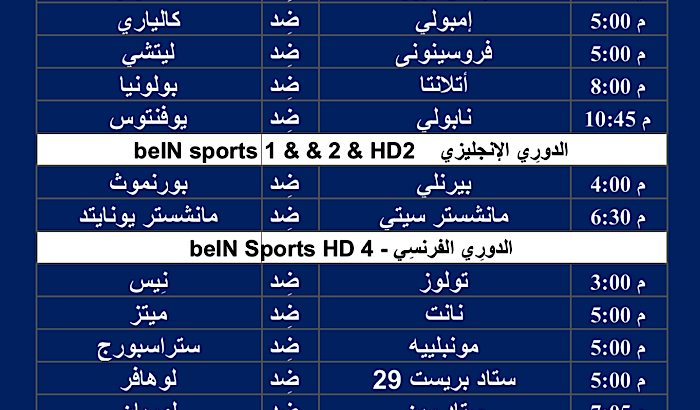 جدول مباريات كرة القدم ليوم الأحد 3/3/2024 ⚽️ 🕰️