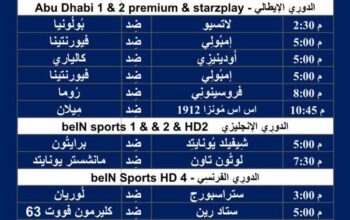 جدول مباريات كرة القدم ليوم الأحد 18/2/2024 ⚽️ 🕰️ صفحة 1 و 2