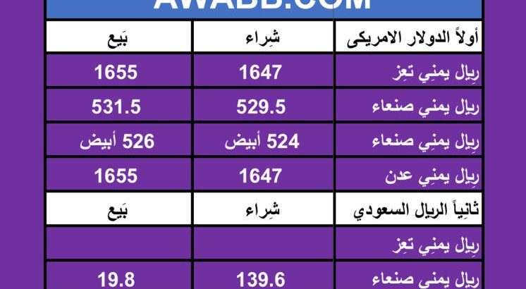 سعر الصرف في اليمن يوم 13/3/2024 الأربعاء
