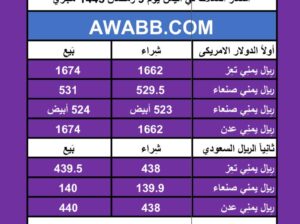 اسعار العملات في اليمن يوم 19/3/2024 الثلاثاء