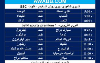 جدول مباريات كرة القدم ليوم الخميس 7/3/2024 ⚽️ 🕰️