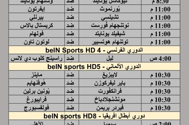 جدول مباريات كرة القدم يوم 30/3/2024 السبت ⚽️ 🕰️