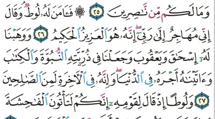 وِرد القران اليومي: سورة العنكبوت من الآية 24 إلى الآية 30