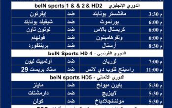 جدول مباريات كرة القدم يوم السبت 9/3/2024 ⚽️ 🕰️