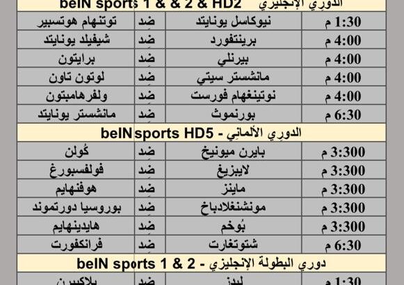 جدول مباريات كرة القدم يوم 13/4/2024 السبت ⚽️ 🕰️