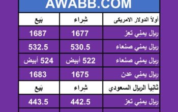 اسعار العملات في اليمن يوم 2024/4/25
