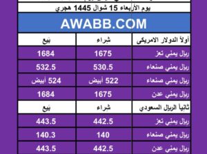 اسعار العملات في اليمن يوم 2024/4/24