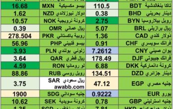 كشف يومي حول اسعار العملات الدولية 2024/5/27 Daily report currency exchange rates