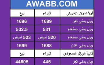 اسعار العملات في اليمن يوم 2024/5/11
