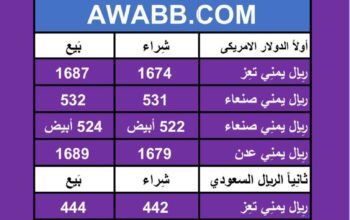اسعار العملات في اليمن يوم 2024/5/5