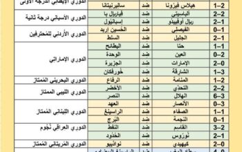 نتائج مباريات كرة القدم ليوم الإثنين 2024/5/20 م 12 ذو القعدة 1445هجرية