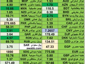 كشف يومي حول اسعار العملات الدولية 2024/5/29 Daily report currency exchange rates