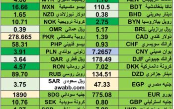 كشف يومي حول اسعار العملات الدولية 2024/5/29 Daily report currency exchange rates