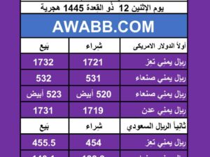 اسعار العملات في اليمن يوم 2024/5/20