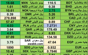 كشف يومي حول اسعار العملات الدولية 2024/6/14 Daily report currency exchange rates