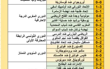 نتائج مباريات يوم 2024/6/1