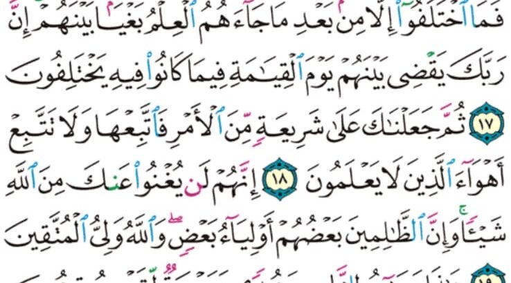 الوِرد اليومي سورة الجاثية من الآية 14 إلى الآية 22