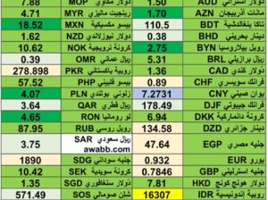 كشف يومي حول اسعار العملات الدولية 2024/6/18 Daily report currency exchange rates