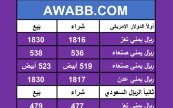 اسعار العملات في اليمن يوم 2024/6/30