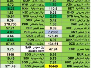 كشف يومي حول اسعار العملات الدولية 2024/6/27 Daily report currency exchange rates