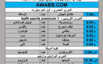 جدول مباريات كرة القدم يوم 2024/7/11 م