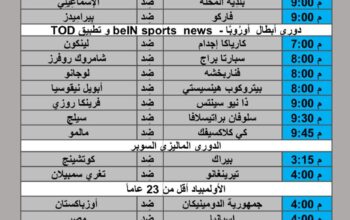جدول مباريات كرة القدم يوم 2024/7/30 م