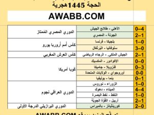 نتائج مباريات كرة القدم ليوم 2024/7/1 م 25 ذو الحجة 1445هجرية