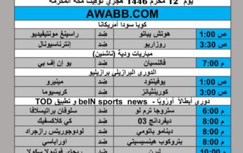 جدول مباريات كرة القدم يوم 2024/7/18 م