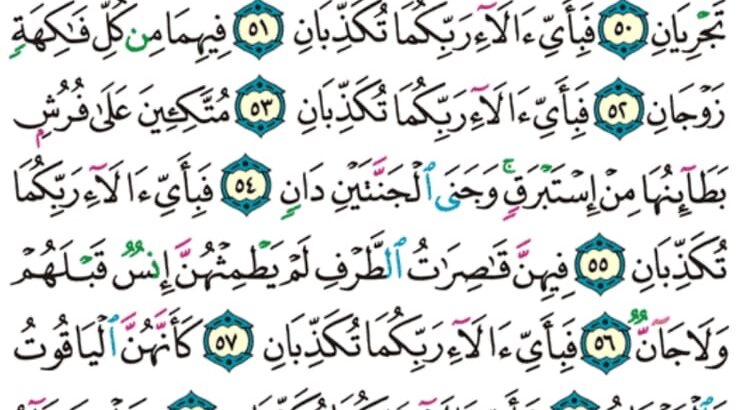 الوِرد اليومي سورة الرحمن من الآية 41 إلى الآية 67