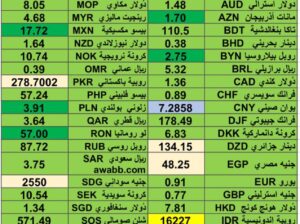 كشف يومي حول اسعار العملات الدولية 2024/7/17 Daily report currency exchange rates