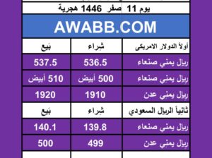اسعار العملات في اليمن يوم 2024/8/5