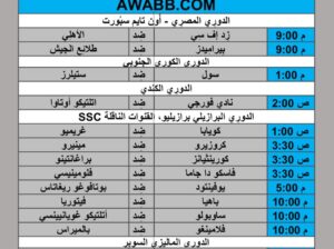 جدول مباريات كرة القدم يوم 2024/8/11 م