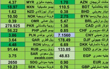 كشف يومي حول اسعار العملات الدولية 2024/8/22 Daily report currency exchange rates to USD