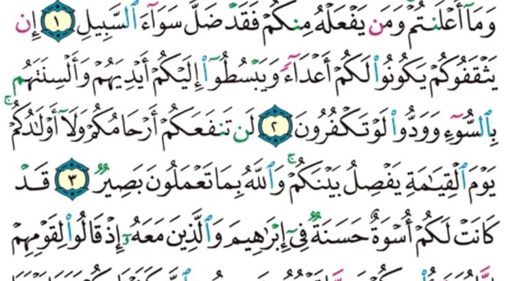 الوِرد اليومي سورة الممتحنة من الآية 1 إلى الآية 5