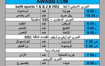 جدول مباريات كرة القدم يوم 2024/8/29 م