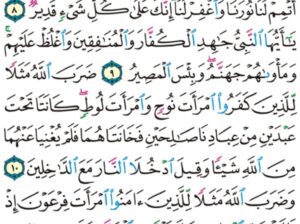 الوِرد اليومي سورة التحريم من الآية 8 إلى الآية 12 . يأيها النبي لم تحرم ما أحلّ الله لك تبتغي مرضات أزواجك و الله غفور رحيم