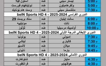 جدول مباريات كرة القدم يوم 2024/8/31 م