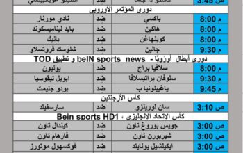 جدول مباريات كرة القدم يوم 2024/8/7 م