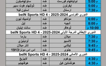 جدول مباريات كرة القدم يوم 2024/8/24 م