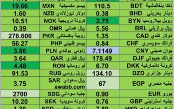 كشف يومي حول اسعار العملات الدولية 2024/8/29 Daily report currency exchange rates to USD
