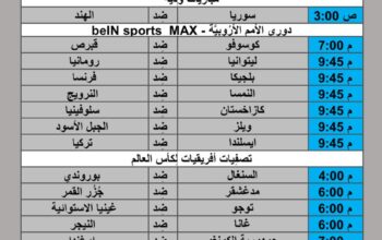 جدول مباريات كرة القدم يوم 2024/9/9 م