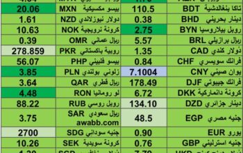 كشف يومي حول اسعار العملات الدولية 2024/9/6 Daily report currency exchange rates to USD