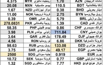 كشف يومي حول اسعار العملات الدولية 2024/11/5 Daily report currency exchange rates to USD