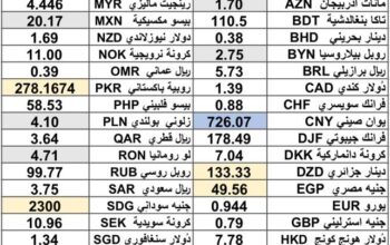 كشف يومي حول اسعار العملات الدولية 2024/11/21 Daily report currency exchange rates to USD